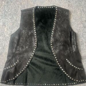 Montana Clothing Co Faux Fur Black Brown Vest Women’s Size Small #278